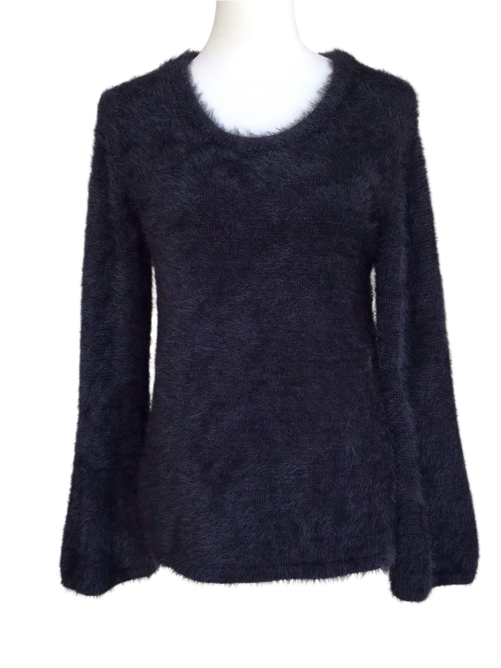 Ellen Tracy Black Eyelash Sweater NEW